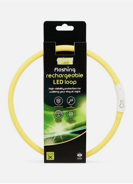 Animal Instincts Flashing Safety Rechargeable LED Loop Yellow
